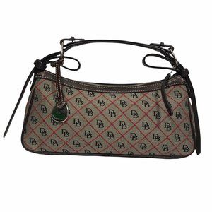COPY - Dooney & Bourke Signature Grey & Black - Red Quilting Pattern Satchel - …